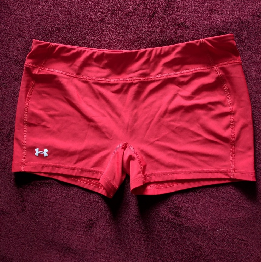 Women's Red Under Armour Spandex Shorts